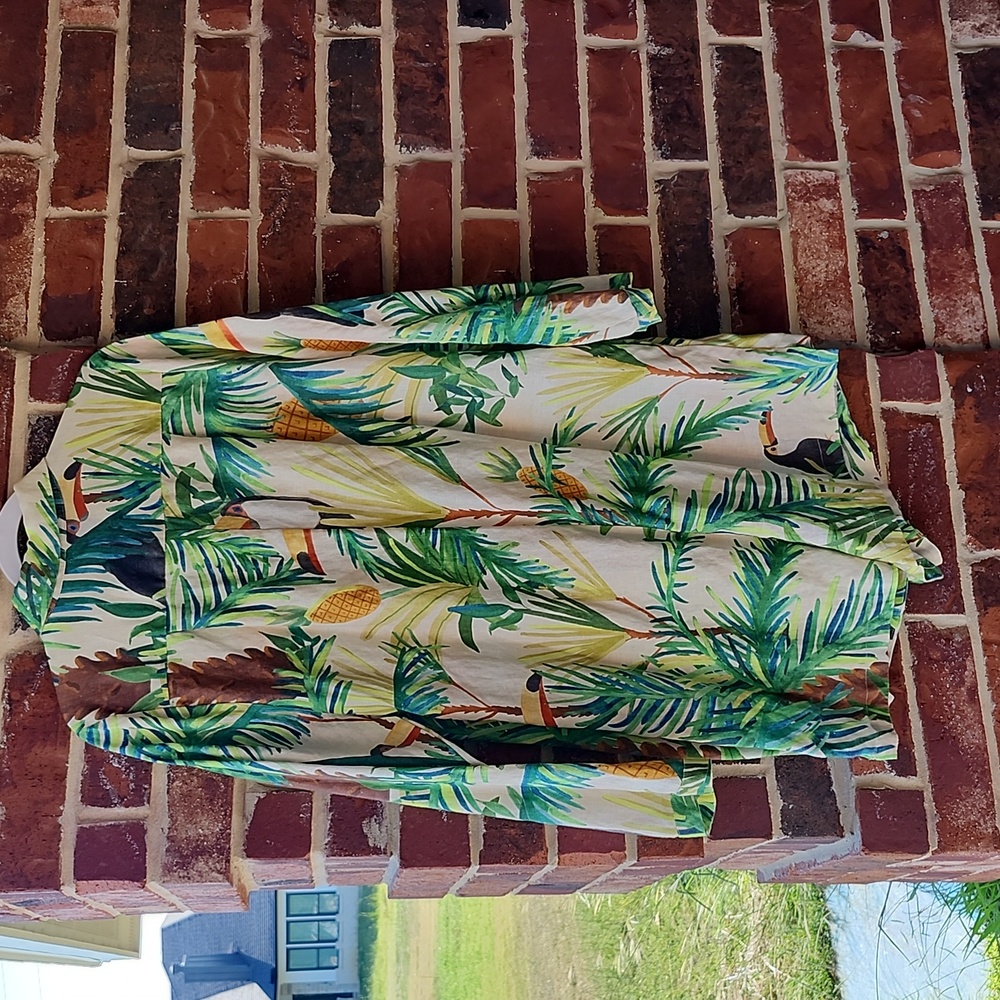 Farm Rio Tropical Print Button-Up Shirt Paradise Romper - Picture 4 of 14